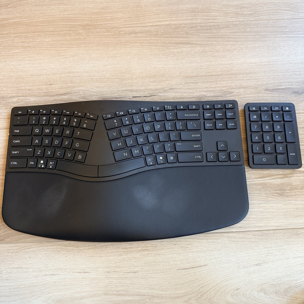 HP 960 Ergonomic Wireless Keyboard with Wireless Numpad Black
